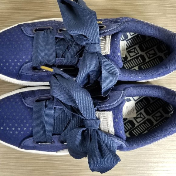Puma Basket Heart Sneaker, Blue, Womens Size 9 US - Picture 9 of 11